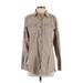 Columbia Casual Dress - Shift High Neck Long sleeves: Tan Print Dresses - Women's Size Small