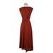 Zara Casual Dress - A-Line Crew Neck Sleeveless: Brown Solid Dresses - Women's Size X-Small