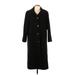 S by Searle Wool Coat: Long Black Print Jackets & Outerwear - Women's Size 12