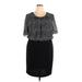 Connected Apparel Casual Dress - Mini Crew Neck Short sleeves: Black Color Block Dresses - New - Women's Size 18