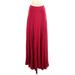 Maeve Casual Maxi Skirt Long: Burgundy Solid Bottoms - Women's Size Small