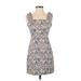 Endless Rose Casual Dress - Mini Square Sleeveless: White Print Dresses - Women's Size Small