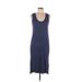 Madewell Casual Dress - Midi Scoop Neck Sleeveless: Blue Dresses - Women's Size Medium