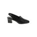 Naturalizer Heels: Loafers Chunky Heel Work Black Solid Shoes - Women's Size 9 - Almond Toe