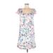 Hanii Y Casual Dress - Mini Scoop Neck Short sleeves: White Floral Dresses - Women's Size 44