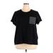 Calvin Klein Short Sleeve T-Shirt: Black Print Tops - Women's Size 2X