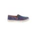 TOMS Flats: Slip-on Platform Casual Blue Color Block Shoes - Women's Size 8 - Almond Toe