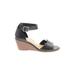 Crown Vintage Wedges: Black Print Shoes - Women's Size 7 1/2 - Open Toe