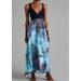 Anthropologie Dresses | By Anthropologie Knit Watercolor Maxi Dress Navy Anthro New Size S | Color: Blue/Green | Size: S