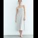 Zara Dresses | Nwt Zara Shiny Midi Dress | Color: Silver | Size: S