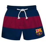 Youth Vive La Fete Navy/Maroon Barcelona Stripe Swim Trunks