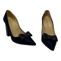 Kate Spade New York Shoes | Kate Spade Leena Black Satin Glitter Block Heel Shoes Pumps Women's 8 | Color: Black | Size: 8