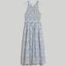 Madewell Dresses | Madewell Shibori Print Blue Tie Dye Halter Tiered Midi Dress Xs | Color: Blue/Cream | Size: Xs
