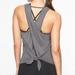 Athleta Tops | Athleta Essence Gray Striped Tie Back Tank Top Size Large Draped Athleisure | Color: Gray | Size: L