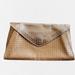 Anthropologie Bags | Jasper & Jeera Metallic Leather Envelope Clutch Bag - Anthropologie | Color: Silver/Tan | Size: Os