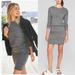 Athleta Dresses | Athleta Women's Heather Grey Avenues Dress Long Sleeve Ruched Sides Size Medium | Color: Gray | Size: M