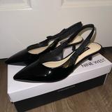Nine West Shoes | Nine West Viki Pointy Toe Slingbacks - Black Kitten Heels With Bow- Size 6 | Color: Black | Size: 6