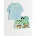 River Island Mini Boys Green Tropical Print Swim Set