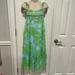 Lilly Pulitzer Dresses | Lilly Pulitzer Charla Tie Shoulder Midi Dress Leaf Print Women’s Sz Xs | Color: Blue/Green | Size: Xs