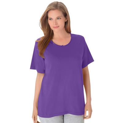 Plus Size Women's Sleep Tee by Dreams & Co. in Plum Burst (Size M) Pajama Top