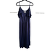 Michael Kors Dresses | Michael Kors Size Xl Navy Blue Maxi Dress Ruffle Bust Elastic Waist Stretch Knit | Color: Blue | Size: Xl