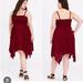 Torrid Dresses | Nwt Torrid Gingham Red/Black Dress Size 1x Shark Bite Hem | Color: Black/Red | Size: 1x