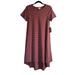Lularoe Dresses | Lularoe Women’s Dani Midi High Low Dress Pink Stripes Size Small | Color: Pink | Size: S