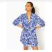 Lilly Pulitzer Swim | New! Lilly Pulitzer Large Blue/White Natalie Cover Up /Shirt Dress. | Color: Blue/White | Size: L