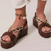 Free People Shoes | Free People Sedona Sandals Leather Platform Boho Brown Gold New Size 8/38 | Color: Brown/Gold | Size: 8