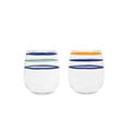 Kate Spade Dining | Kate Spade New York Stemless Wine Glass Set Citrus Twist Stripe | Color: Blue | Size: 14oz X 2