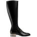 Gucci Shoes | Gucci | Horsebit Leather Knee Boot With Crystals New | Color: Black/Silver | Size: 38.5eu