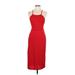 Shein Casual Dress - Midi Halter Sleeveless: Red Print Dresses - Women's Size Large