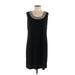 R&M Richards Cocktail Dress - Shift Scoop Neck Sleeveless: Black Solid Dresses - Women's Size 12