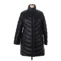 Calvin Klein Coat: Mid-Length Black Print Jackets & Outerwear - Women's Size 2X-Large