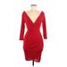Dna Couture Casual Dress - Bodycon: Red Dresses - Women's Size Medium