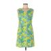 Bay Studio Casual Dress - Mini V Neck Sleeveless: Green Floral Dresses - Women's Size Medium Petite