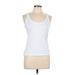 Fabletics Active Tank Top: White Color Block Activewear - Women's Size Large