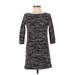 Ann Taylor Casual Dress - Sweater Dress: Gray Marled Dresses - Women's Size X-Small Petite