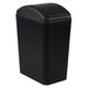 Bucuoyo 16 Liter Swing Top Lid Trash Can, Black Plastic Slim Garbage Bin