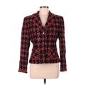 Blazer Jacket: Short Red Print Jackets & Outerwear - Women's Size 8