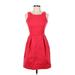 J.Crew Factory Store Casual Dress - A-Line High Neck Sleeveless: Red Solid Dresses - Women's Size 00