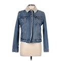 Levi's Denim Jacket: Short Blue Solid Jackets & Outerwear - Women's Size Large