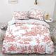 LENTLY Motif of Toile De Jouy 3D Printed Duvet Cover with Pillowcases Bedding Set with Zipper Closure Hypoallergenic Soft Microfiber Quilt Cover Set Double（200x200cm）