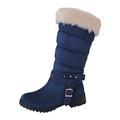 DGHM boots thermometer rubber wellies ladies fur boot womens ankle boots size 6 green boot walking boot size 2 ladies bootie slippers size 5 (boot women 26-Blue,4.5)