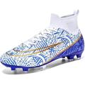 BINQER Men's Football Boot Grass Wearable Professional Training Outdoor Sports Football Boots Spikes (Color : 1162-whi/Te, Size : 10.5 UK)