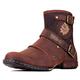 OSSTONE Moto Boots for Men Fashion Zipper-up Leather Chukka Boots Casual Shoes 5008-1-A-10 Brown