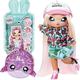 Na Na Na Surprise 2-in-1 Fashion Doll And Sparkly Pom Purse, KRYSTA SPLASH. Surfer Doll With Luxury Outfits and Fashion Accessories. Sparkle Series. Collectable Fashion Doll for Boys And Girls Age 5+