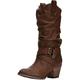 Rocket Dog Sidestep Cowboy Boots, Brown Chocolate, 5 UK