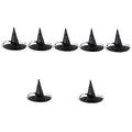 Toyvian 7pcs Halloween Witch Hat Halloween Hat Witch Caps Witch Hat for Halloween Hanging Hat Ornament Scene Layout Prop Party Supplies Decor Net Yarn Witch Hat Apparel Fabric Rose