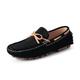 Mens Loafers Round Toe PU Leather Boatshoes Moccasins Shoes Lightweight Flexible Anti-Slip Classic Slip On (Color : Black, Size : 8 UK)